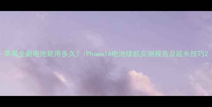 图片 苹果全新电池能用多久？iPhone16电池续航实测报告及延长技巧2