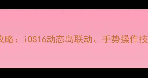 苹果手机主屏设置全攻略iOS16动态岛联动手势操作技巧与个性化布局指南