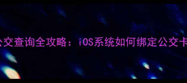 图片 苹果手机公交查询全攻略：iOS系统如何绑定公交卡乘车指南2