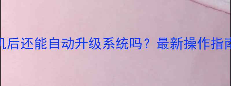 图片 苹果手机刷机后还能自动升级系统吗？最新操作指南及注意事项