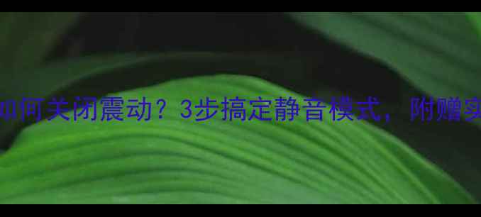 图片 苹果手机如何关闭震动？3步搞定静音模式，附赠实用技巧！