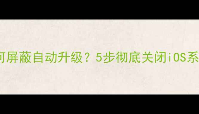 图片 苹果手机如何屏蔽自动升级？5步彻底关闭iOS系统更新设置2
