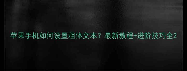 图片 苹果手机如何设置粗体文本？最新教程+进阶技巧全2