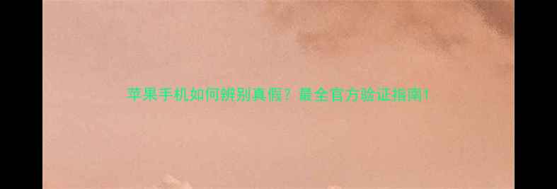 图片 苹果手机如何辨别真假？最全官方验证指南1