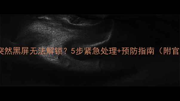 苹果手机屏幕突然黑屏无法解锁5步紧急处理预防指南附官方维修渠道