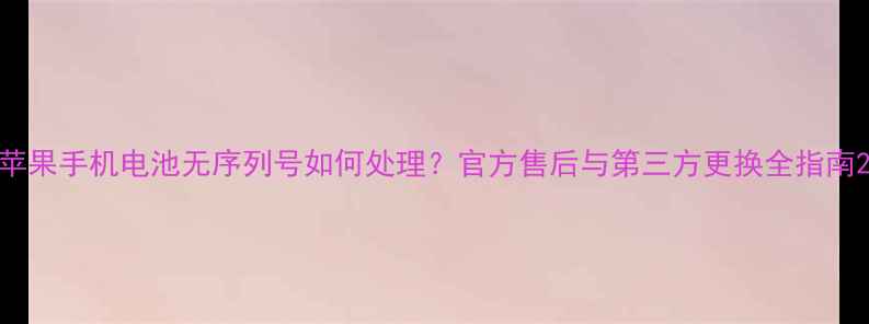 苹果手机电池无序列号如何处理官方售后与第三方更换全指南