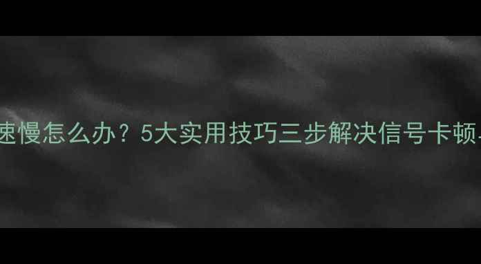 苹果手机网速慢怎么办5大实用技巧三步解决信号卡顿与延迟问题