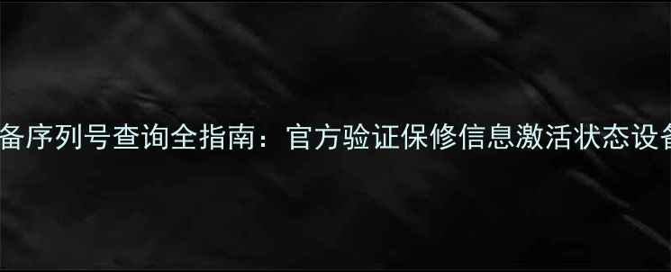 图片 苹果设备序列号查询全指南：官方验证保修信息激活状态设备真伪2