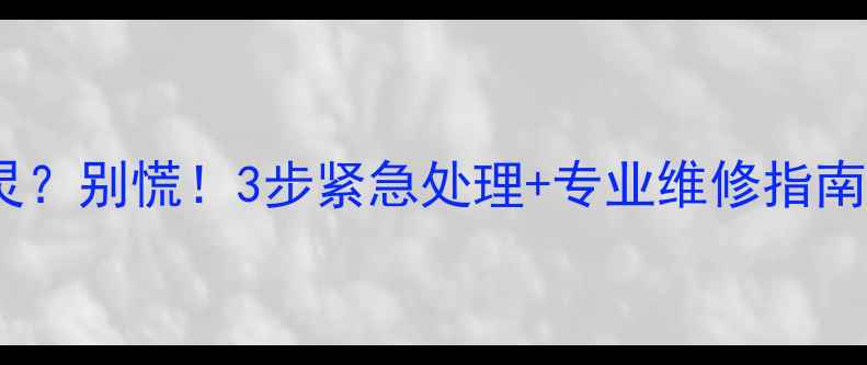 苹果进水屏幕失灵别慌3步紧急处理专业维修指南附省钱攻略