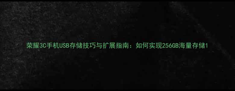 图片 荣耀3C手机USB存储技巧与扩展指南：如何实现256GB海量存储1