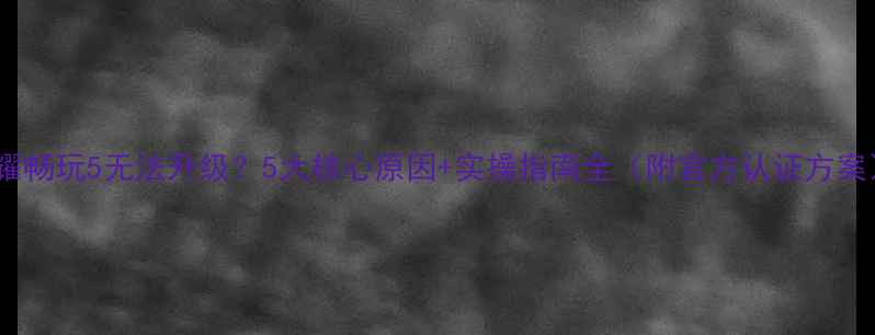 图片 荣耀畅玩5无法升级？5大核心原因+实操指南全（附官方认证方案）2