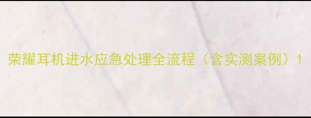 图片 荣耀耳机进水应急处理全流程（含实测案例）1