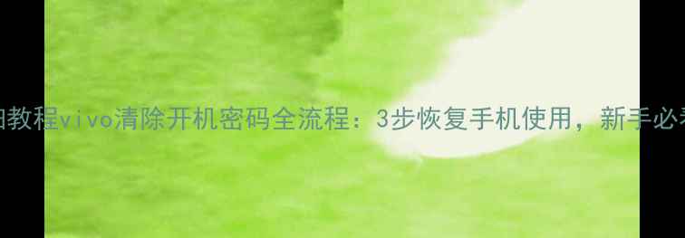 详细教程vivo清除开机密码全流程3步恢复手机使用新手必看