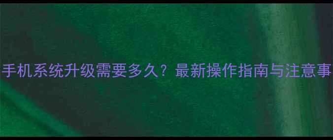 图片 金立手机系统升级需要多久？最新操作指南与注意事项全