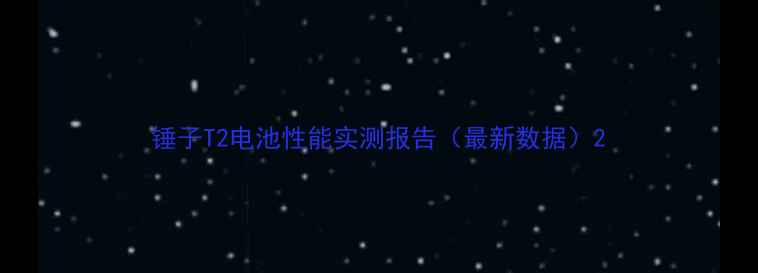 锤子T2电池性能实测报告最新数据