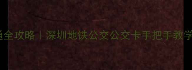 图片 🌟苹果手机冲深圳通全攻略｜深圳地铁公交公交卡手把手教学✅手残党也能学会2