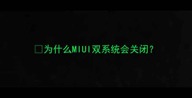 图片 💡为什么MIUI双系统会关闭？