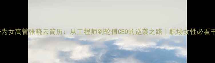 图片 📈华为女高管张晓云简历：从工程师到轮值CEO的逆袭之路｜职场女性必看干货1