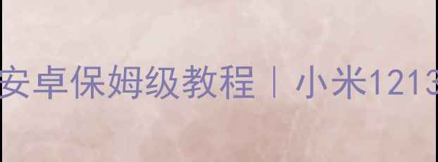 图片 📱MIUI刷机还原原生安卓保姆级教程｜小米121314零基础也能学会🔥