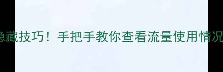 图片 📱OPPO流量显示隐藏技巧！手把手教你查看流量使用情况（附完整教程）2
