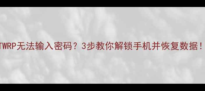 图片 📱TWRP无法输入密码？3步教你解锁手机并恢复数据！🔒