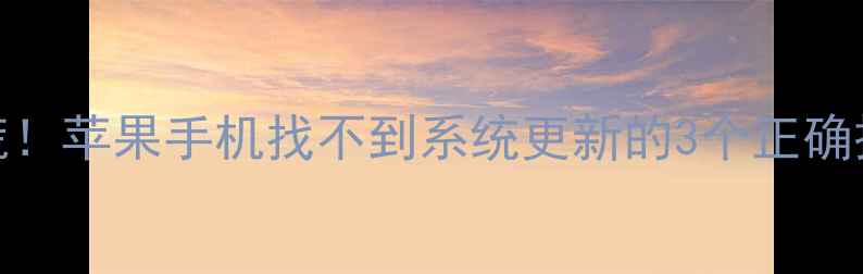 图片 📱iOS系统更新失败别慌！苹果手机找不到系统更新的3个正确操作，手把手教你搞定1
