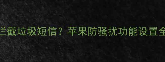图片 📱iPhone15如何有效拦截垃圾短信？苹果防骚扰功能设置全攻略（附图文教程）