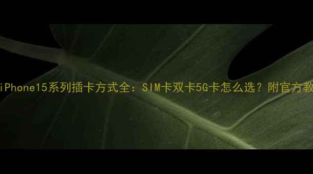 iPhone15系列插卡方式全SIM卡双卡5G卡怎么选附官方教程