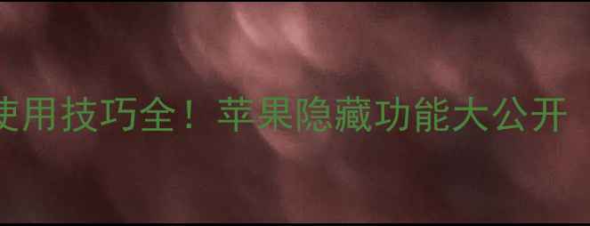 iPhoneHome键使用技巧全苹果隐藏功能大公开附视频教程