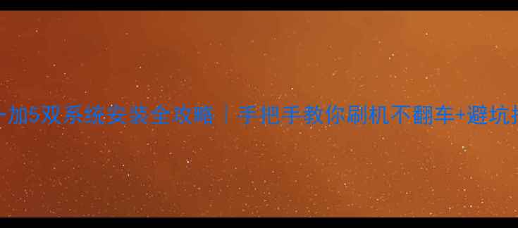 一加5双系统安装全攻略手把手教你刷机不翻车避坑指南