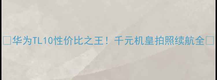 华为TL10性价比之王千元机皇拍照续航全