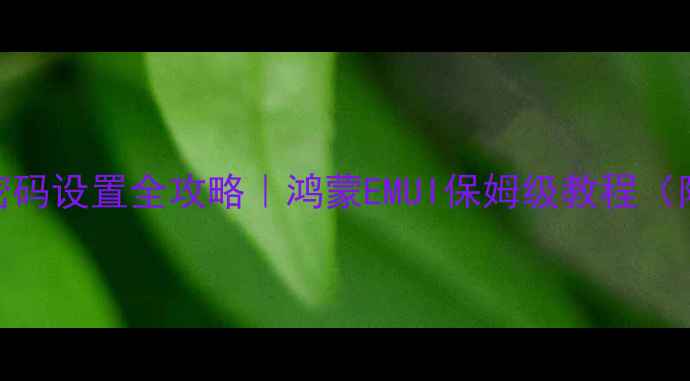 华为手机锁屏密码设置全攻略鸿蒙EMUI保姆级教程附密码找回方法