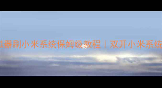 图片 📱安卓模拟器刷小米系统保姆级教程｜双开小米系统亲测有效2
