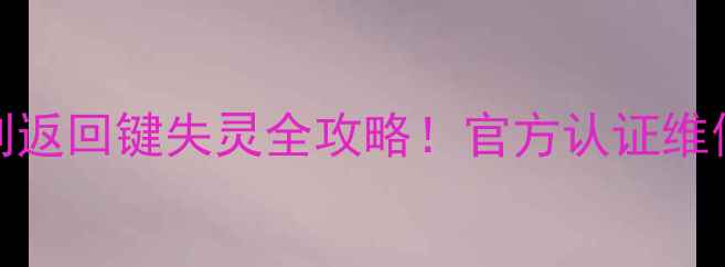小米111213系列返回键失灵全攻略官方认证维修流程省钱指南