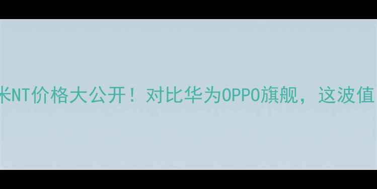 图片 📱小米NT价格大公开！对比华为OPPO旗舰，这波值了？2