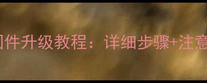 小米手环电脑端固件升级教程详细步骤注意事项附图文