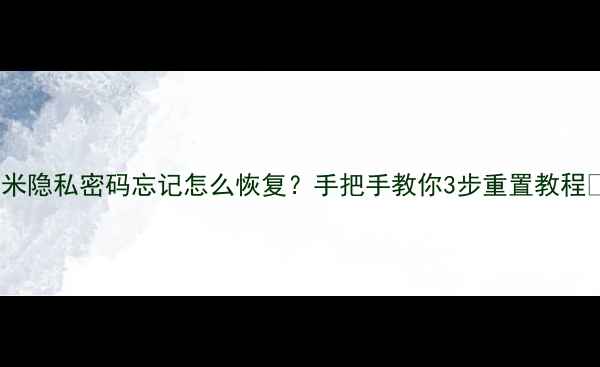 小米隐私密码忘记怎么恢复手把手教你3步重置教程