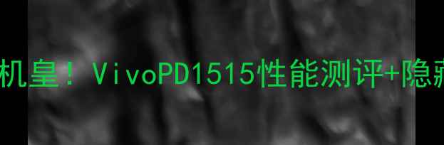 图片 📱度5G旗舰机皇！VivoPD1515性能测评+隐藏功能大🔥2