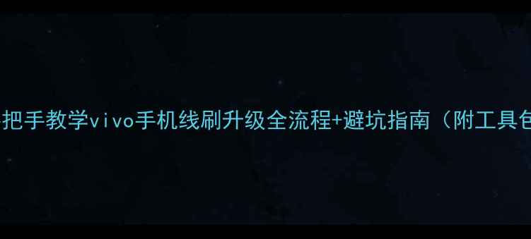 图片 📱手把手教学vivo手机线刷升级全流程+避坑指南（附工具包）2