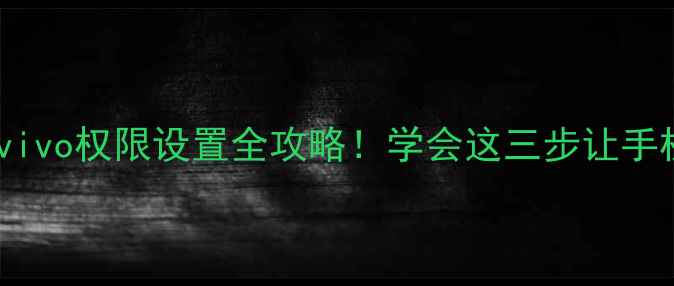 图片 📱手把手教学vivo权限设置全攻略！学会这三步让手机更流畅安全1