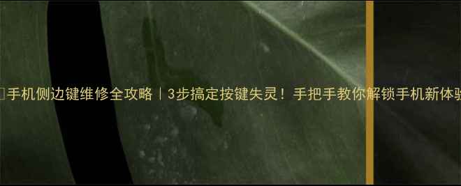 图片 📱手机侧边键维修全攻略｜3步搞定按键失灵！手把手教你解锁手机新体验