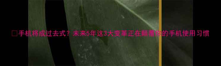 图片 📱手机将成过去式？未来5年这3大变革正在颠覆你的手机使用习惯