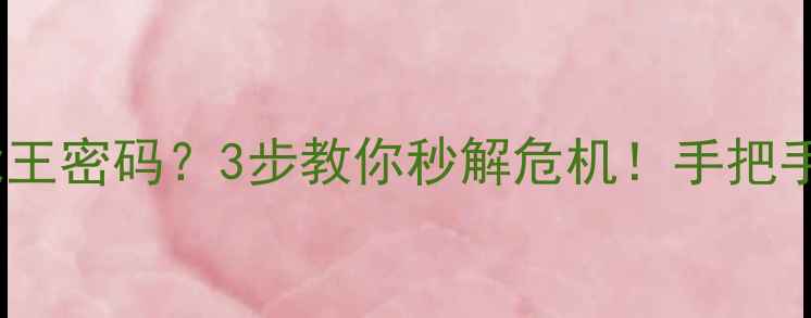 手机忘记文件全能王密码3步教你秒解危机手把手教恢复数据不丢失