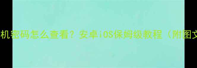 手机本机密码怎么查看安卓iOS保姆级教程附图文视频