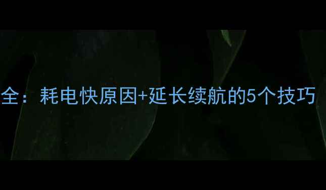 手机电池放电全耗电快原因延长续航的5个技巧附实测数据