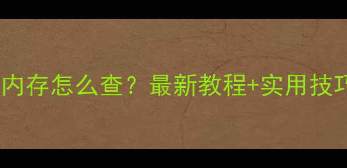 手机运行内存怎么查最新教程实用技巧全攻略