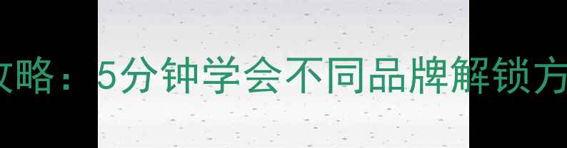 图片 📱手机锁屏解除全攻略：5分钟学会不同品牌解锁方法（附防丢指南）1