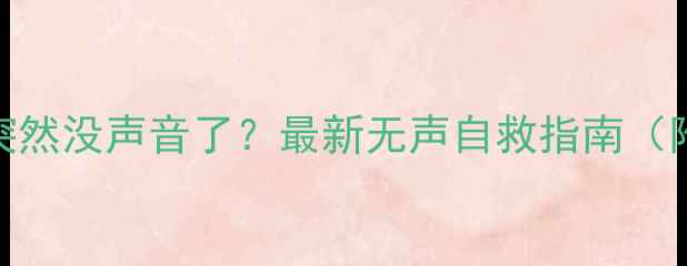 图片 📱救命！华为手机突然没声音了？最新无声自救指南（附送送修避坑攻略）