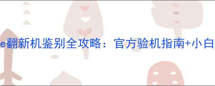 最新iPhone翻新机鉴别全攻略官方验机指南小白必看避坑技巧