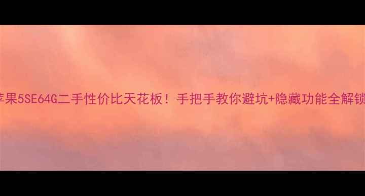 苹果5SE64G二手性价比天花板手把手教你避坑隐藏功能全解锁